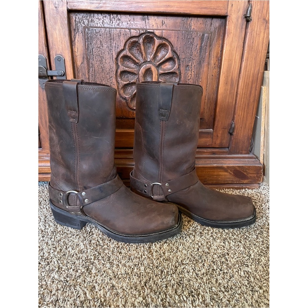 Durango Brown Leather Harness Cowboy Boots